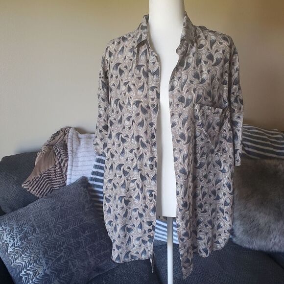 Chiamare Vintage 100% Silk Paisley Shirt - Picture 5 of 11